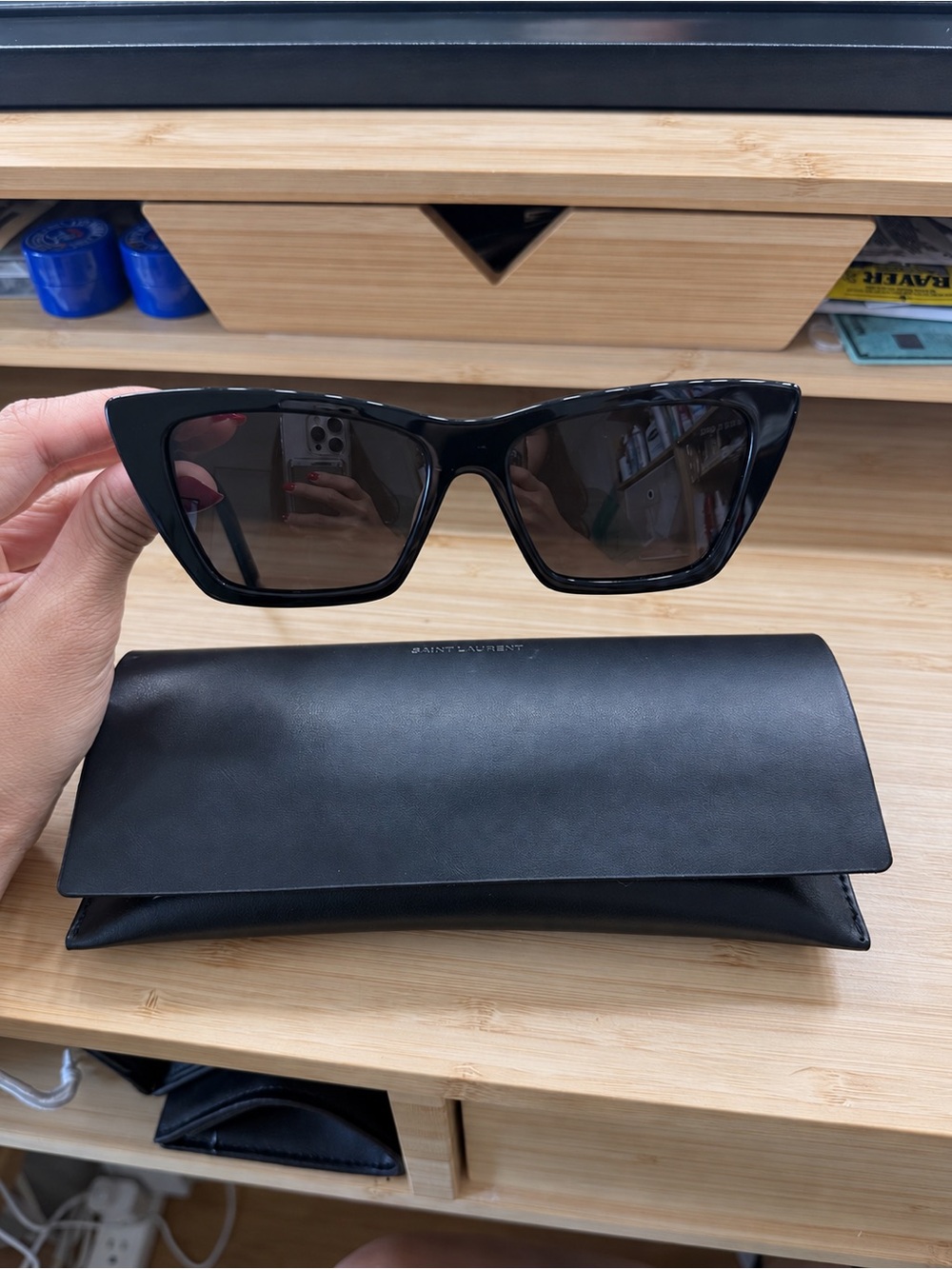 Authentic Saint Laurent Black MICA Cat Eye Sunglasses